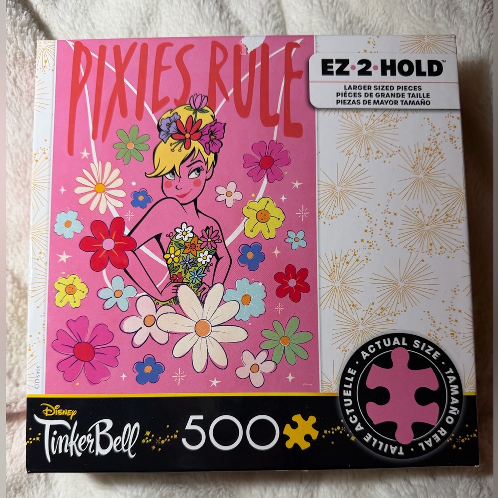 Ceaco "Pixies Rule" 500-Piece Disney Tinker Bell Puzzle Pink 19” x 26.6” Age 12+